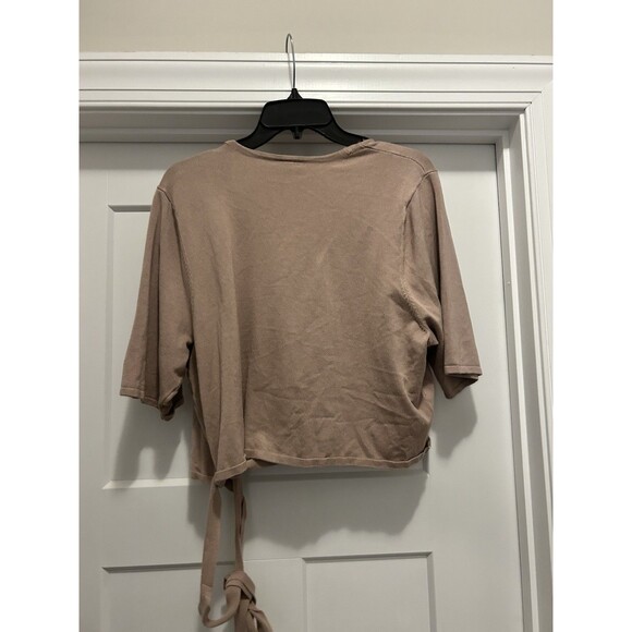 Torrid Wrap Short Sleeve Cardigan Sweater Women 3X Rose Pink Rayon Nylon Cropped - Picture 6 of 6